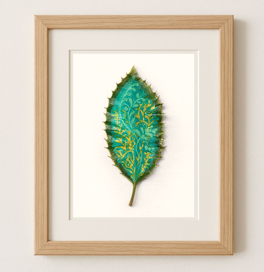 Leaf Painting - Golden Filigree