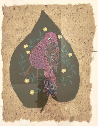 Bird on Leaf Painting