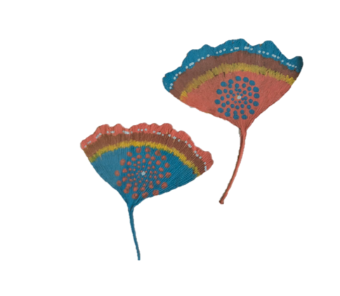 Ginko Twin Art - Coral & Azure