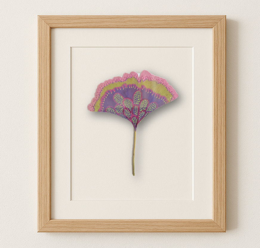 Ginko Leaf Art - Purple Bloom