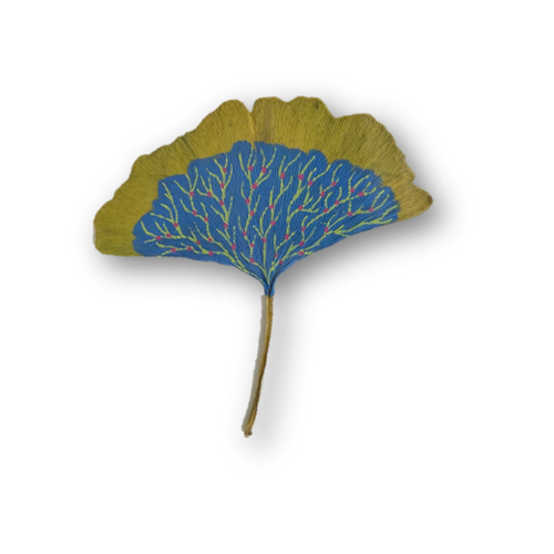 Ginko Leaf Art - Blue Willow Motif