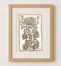 Madhubani Art - Birds and Lotus Tree | Original Pen on Paper