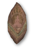 Seated Buddha on Canna Leaf - Digital Print