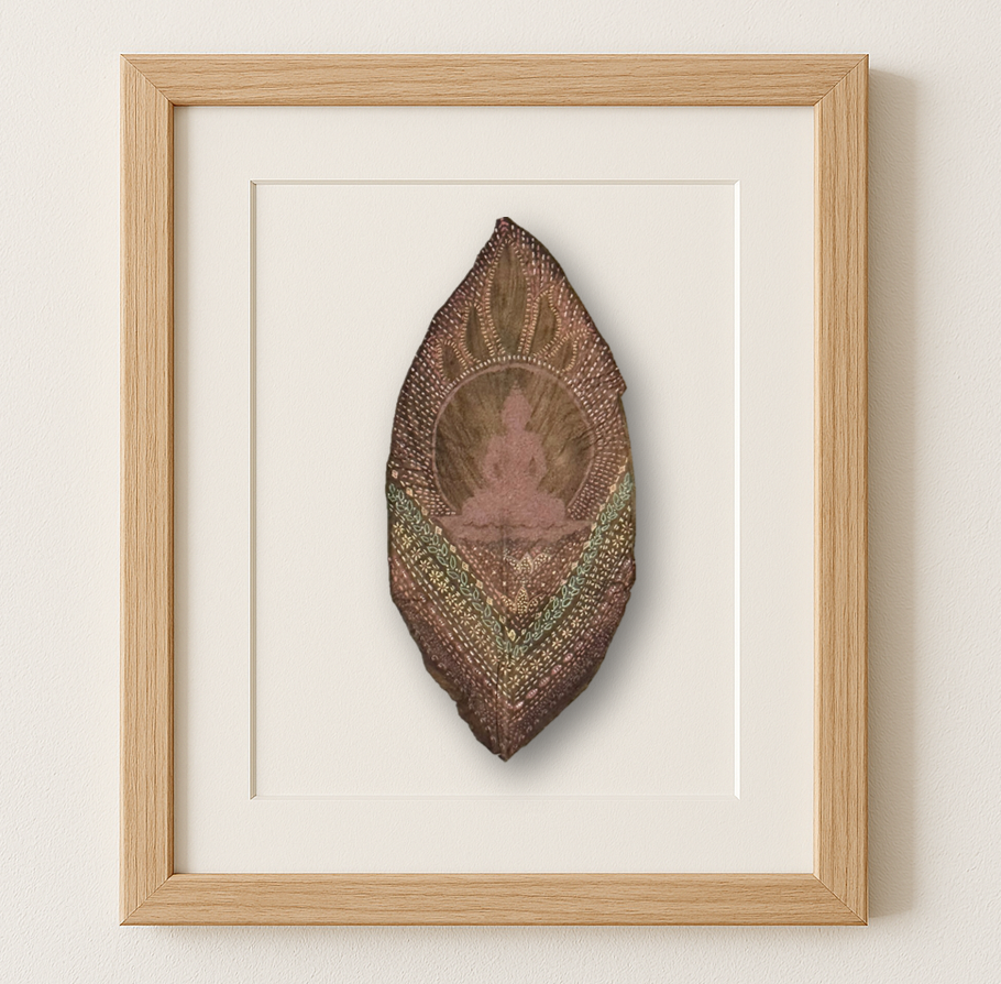 Seated Buddha on Canna Leaf