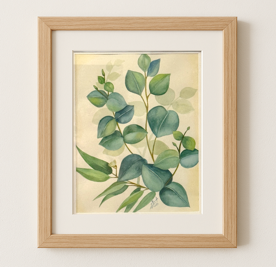 Eucalyptus Branch - Original Watercolor Painting