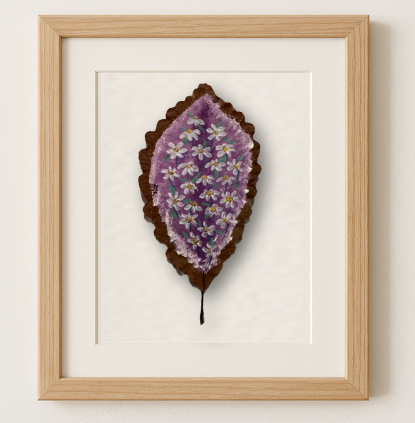 Maple Leaf Art - Purple Daisies